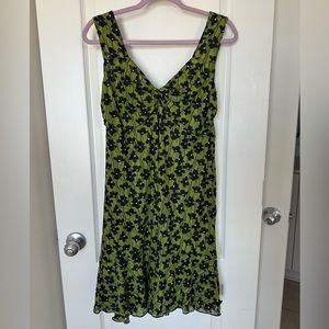 Cabi Reversible Dress - Green with Flowers vs. Zebra Print | Size: Medium